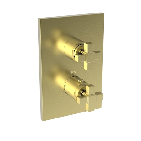 Newport Brass 1/2" Square Thermostatic Trim Plate With Handle in Satin Brass (Pvd) 3-3153TS-04